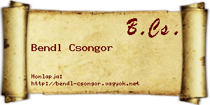 Bendl Csongor névjegykártya